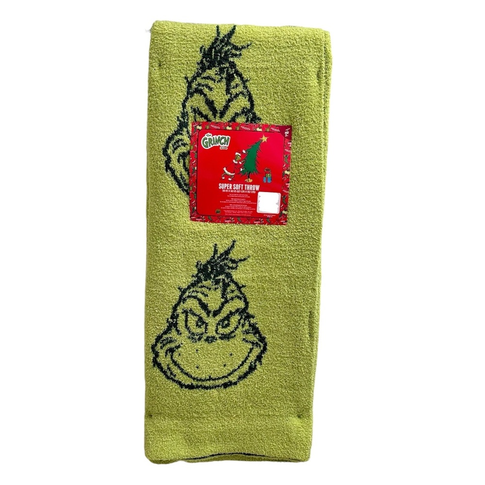 🌲  Dr. Seuss Grinch Christmas Soft Cozy Dreams  Knit Throw Blanket, 50x60